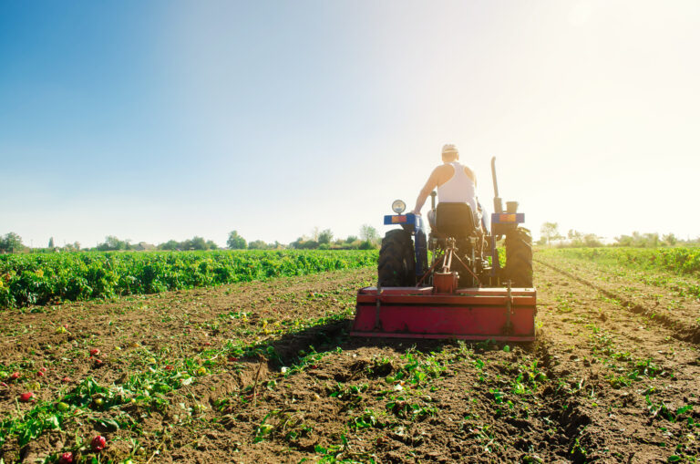 Tractor Tilling a Field